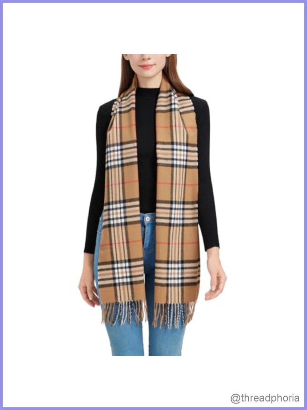 Classic Tartan Checkered Plaid Scarf for Men and Women, Soft Viscose Blend